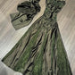 Green Vintage Fashion Gorgeous Pretty Charming Elegant Delicate Floral Beaded lace Spaghetti Straps Long Satin Ball Gown Evening Gown Party Dress Prom Gown gh3825