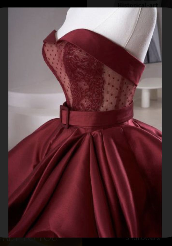 Robe de soirée longue en satin et dentelle exquise, sexy et élégante, rouge, gh3367
