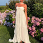 White pure color youthful elegant sweet long chiffon ruffle irregular skirt seaside beach holiday party dress evening dress prom dress gh3538