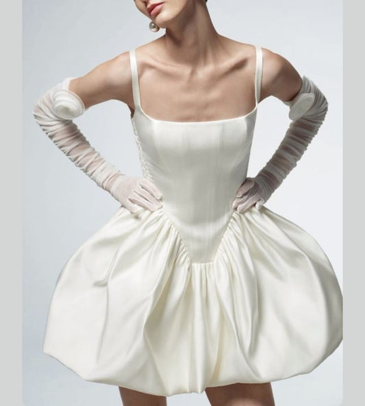 Girlhomeshops-Ivory white fashion simple short homecoming dress birthday party dress gh5399