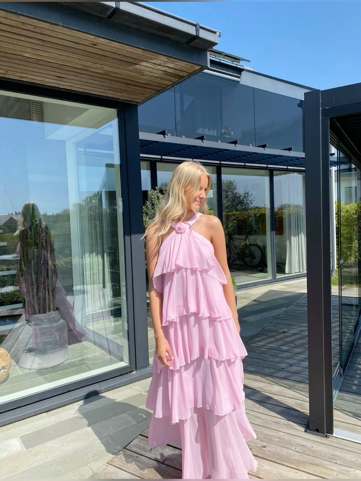 girlhomeshops-Yellow/pink floral suspender long chiffon prom dress bestie dress sister dress friendship dress gh5799