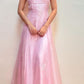 Pink Fashion Elegant Exquisite Beaded Spaghetti Straps Long Tulle Satin Prom Dress Evening Dress Party Dress Graduation Dress gh3487