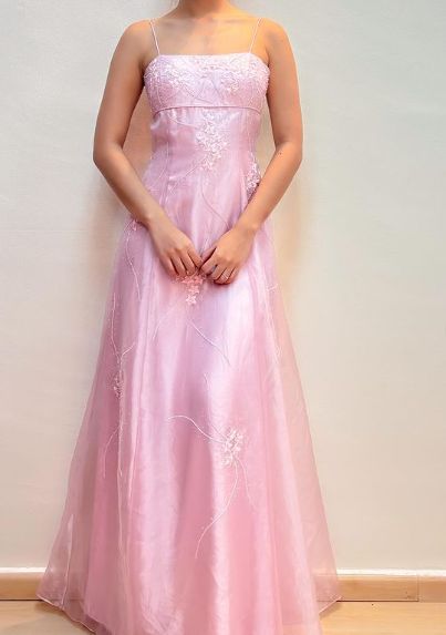 Pink Fashion Elegant Exquisite Beaded Spaghetti Straps Long Tulle Satin Prom Dress Evening Dress Party Dress Graduation Dress gh3487