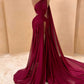 Girlhomeshops-Plum color fashionable one-shoulder sexy elegant long chiffon Prom Dress evening dress gh5039