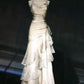 champagne Vintage Elegant Long Lace Ruffle prom dress Evening Dress gh3815