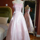 Pink Spaghetti Strap Tulle Tulle Elegant Long Satin Ball Gown Evening Dress gh3259