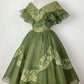 Green sweet and cute exquisite lace long tulle prom dress evening dress birthday party dress homecoming dress gh3539