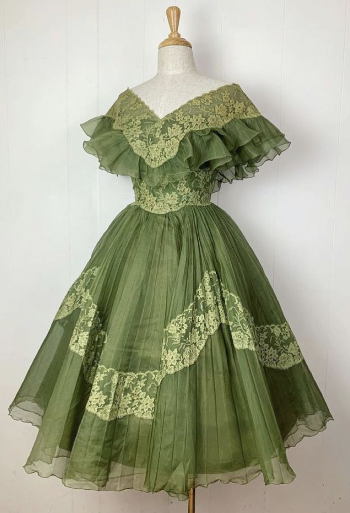 Green sweet and cute exquisite lace long tulle prom dress evening dress birthday party dress homecoming dress gh3539