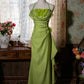 Robe de soirée longue dos nu à fleurs délicates et brillantes, jaune/vert/bordeaux, robe de fête d'anniversaire gh3385