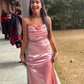 Pink Fashion Simple Elegant Long Satin Ball Gown Evening Dress Party Dress Prom Dress gh3828