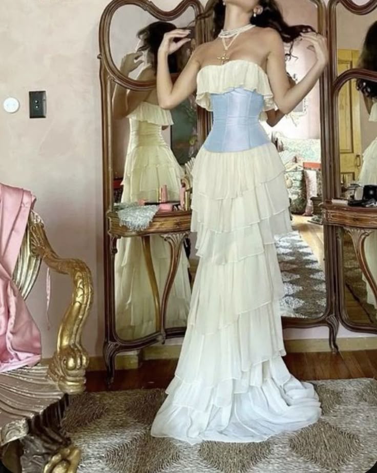 White Vintage Fashion A-line Off-shoulder Long Chiffon tulle Tiered Ruffle Ball Gown Evening Dress Party Dress Prom Dress gh3658