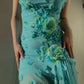 Blue Delicate Floral Off-the-shoulder Short Homecoming Dress Chiffon Party Dress Birthday Dress gh4771