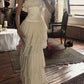 Ivory White Vintage Elegant Chiffon Ruffle Long Prom dresses Evening Dress Party Dress gh4884