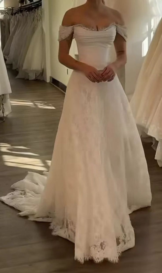 girlhomeshops-White Long Tulle Ball Gown, Wedding Dress, Bridal Gown gh6268