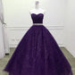 Royal blue/Purple gorgeous shiny exquisite beaded A-line long tulle ball gown evening dress gh3558