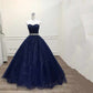 Royal blue/Purple gorgeous shiny exquisite beaded A-line long tulle ball gown evening dress gh3558