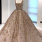 Nude pink gorgeous shiny gold sequins elegant long tulle sequin ball gown evening dress gh3197