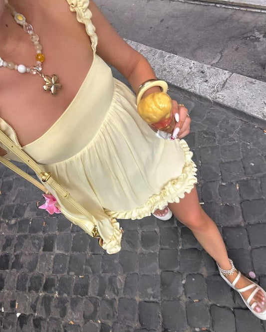 Girlhomeshops-Yellow sweet fashion short chiffon homecoming dress birthday dress gh5288