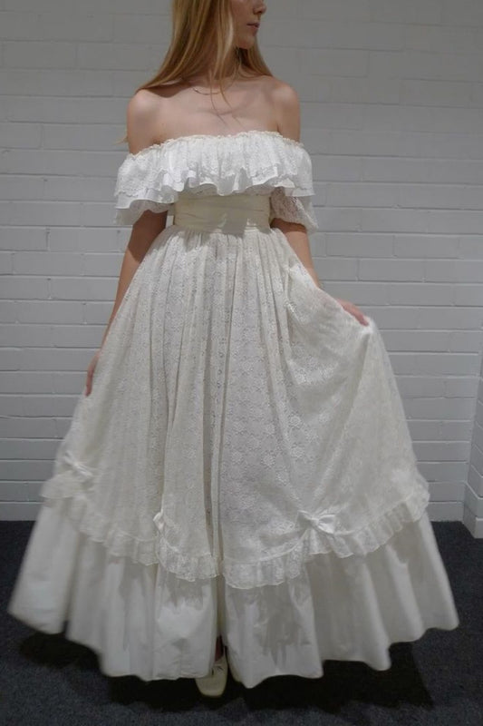 Girlhomeshops - Robe à épaules dénudées, robe de mariée blanche simple et exquise en tulle et dentelle, longue, asymétrique, tendance, gh5838