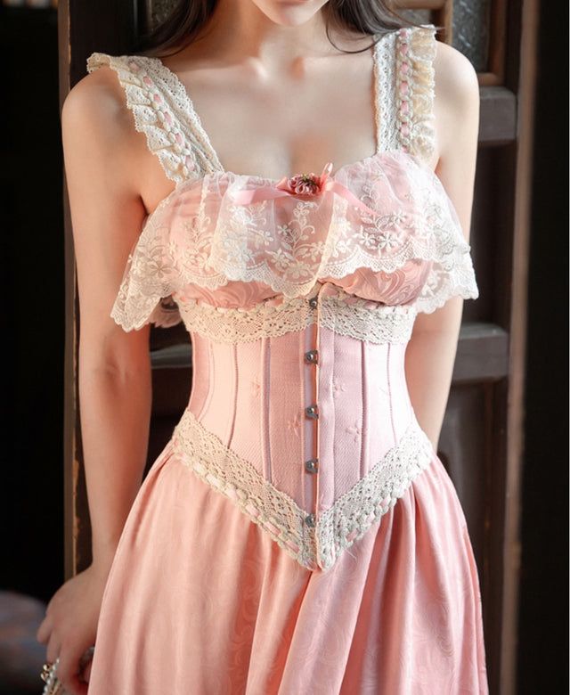 Robe de soirée mi-longue en satin et dentelle, rose, élégante et élégante, tenue de bal, de soirée, de remise de diplôme, gh4071