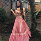 Pink Elegant Exquisite Lace Long Chiffon Ball Gown Evening Dress Wedding Guest/Birthday/Garden Party Dress gh4130
