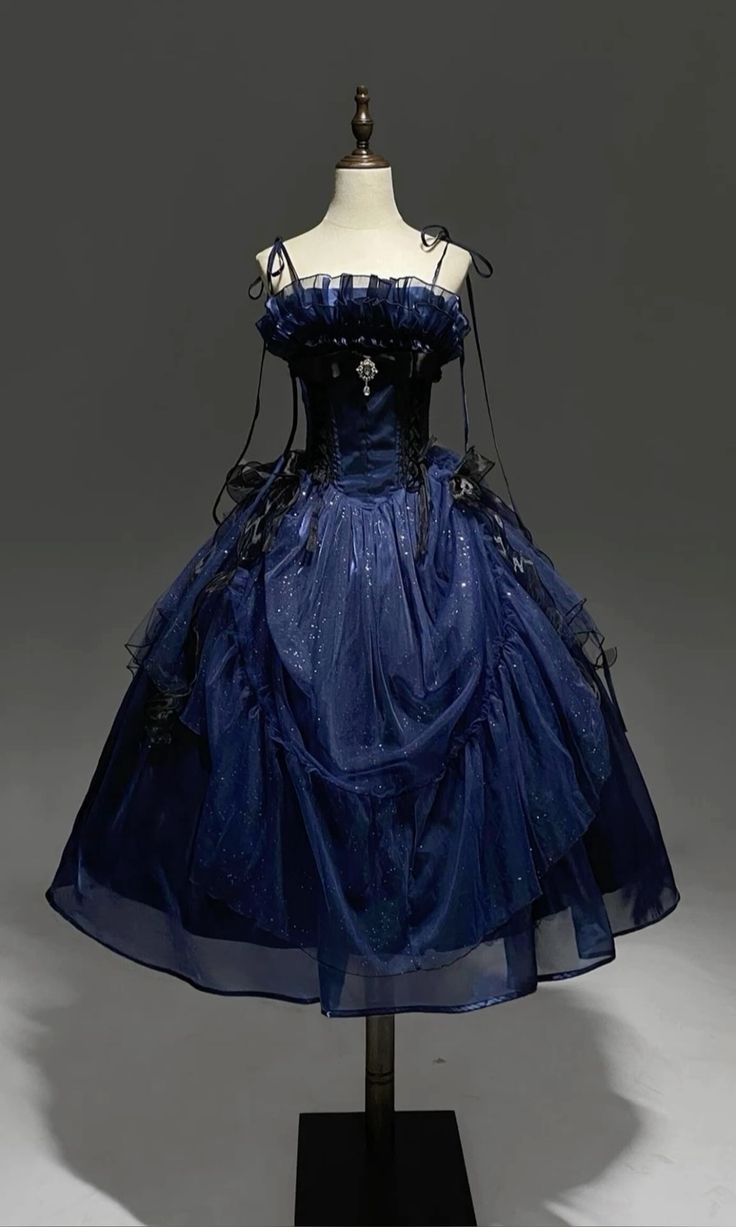 Girlhomeshops - Robe de soirée bleue style princesse, courte/mi-longue, en tulle, gh5765