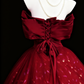 girlhomeshops-Rotes, schimmerndes langes Tüll-Ballkleid gh6280