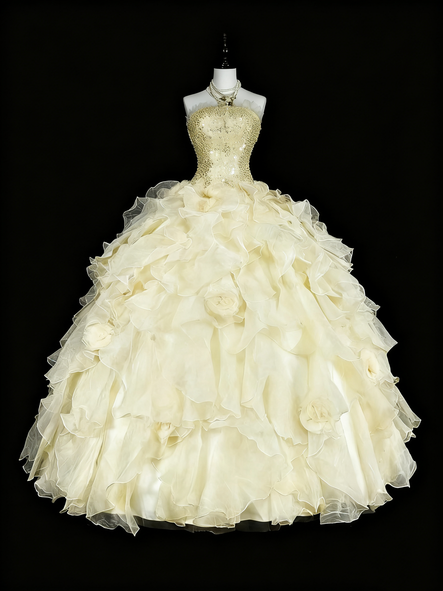 girlhomeshops-Yellow tulle princess-style long formal ball gown, birthday dress, graduation dress gh6137