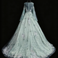 girlhomeshops-Green Appliqué Delicate Long Tulle Formal Ball Gown gh6287