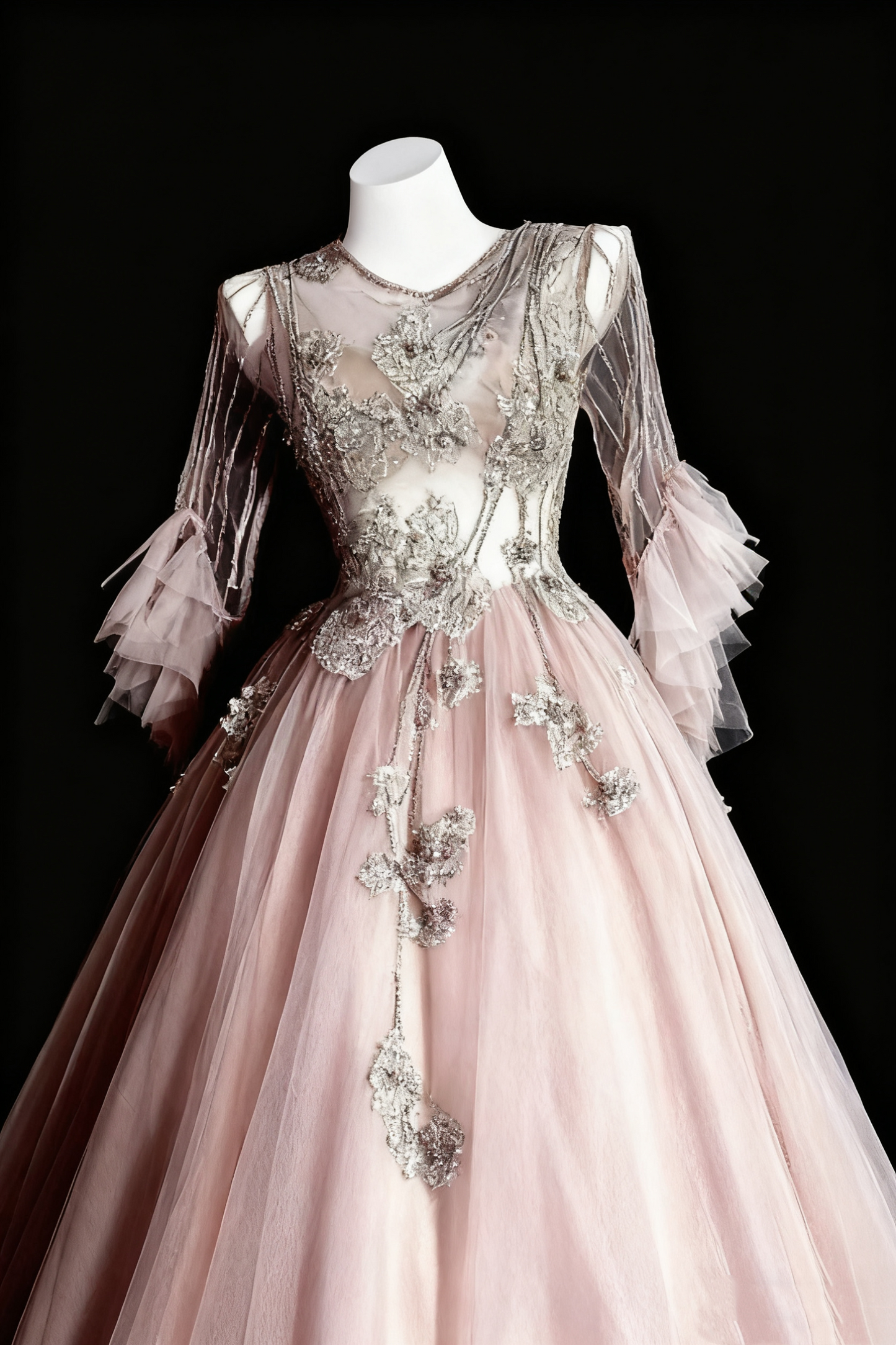 girlhomeshops-Pink, Gorgeous, Delicate Lace And Beaded Long Prom Dress gh6282