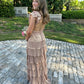 Deep V Neck Layered A Line Prom Dress gh2841