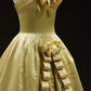 girlhomeshops - Robe de bal princesse élégante en satin jaune, longue, gh5597