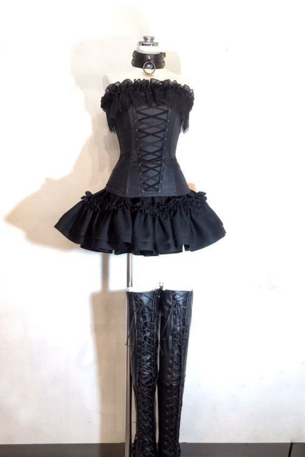 girlhomeshops-Black short satin party dress gh6188