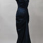 Girlhomeshops-Navy blue simple and fashionable long satin floor-length prom dress evening dress graduation dress gh5198
