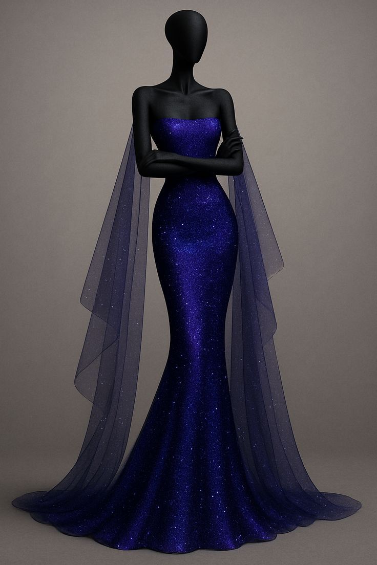 Girlhomeshops-Blue/Purple Sparkling Long Satin Mermaid Prom Dress Evening Dress Party Dress gh5000