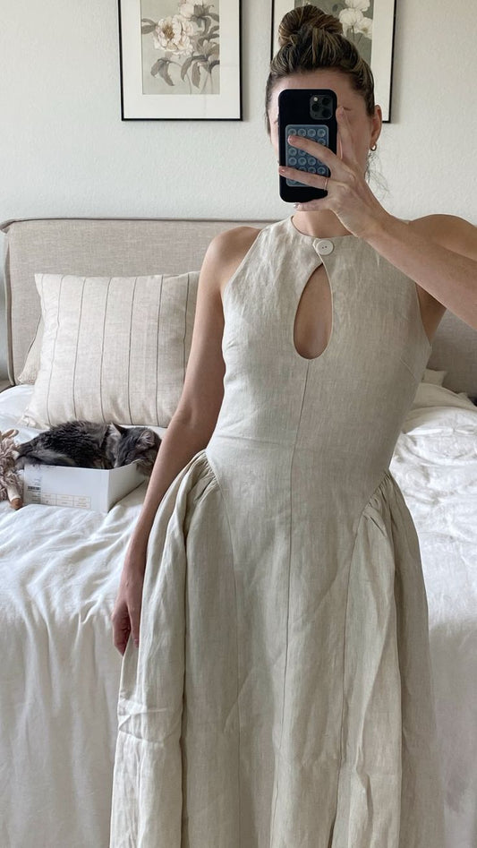 girlhomeshops - Robe longue simple, décontractée et confortable pour femme gh5706