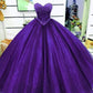 Robe de soirée longue en tulle violet, magnifique, brillante, exquise, florale, délicate, perles, gh3583