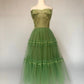 Light Green Retro Elegant Sweet Exquisite Lace Long Tulle Prom Dress Evening Gown Fairy Graduation Dress gh3671