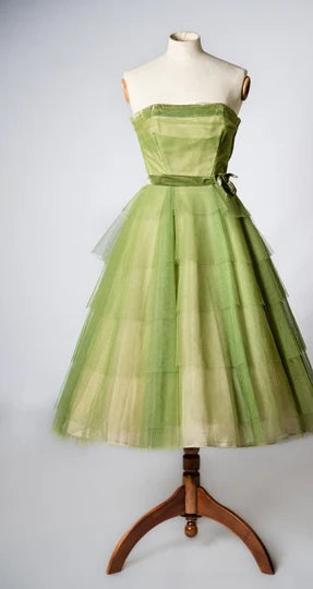 Green retro fashion elegant sweet short homecoming dress prom dress evening dress graduation dress gh3673