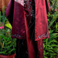 Robe de soirée longue en satin bordeaux magnifique et élégante, style vintage, avec perles, châle assorti, gh3427
