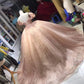 Champagne pink sweet shiny gorgeous elegant long ball gown evening dress princess adult ceremony ball gown gh3115