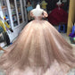 Champagne pink sweet shiny gorgeous elegant long ball gown evening dress princess adult ceremony ball gown gh3115