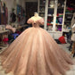 Champagne pink sweet shiny gorgeous elegant long ball gown evening dress princess adult ceremony ball gown gh3115