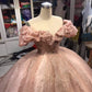 Champagne pink sweet shiny gorgeous elegant long ball gown evening dress princess adult ceremony ball gown gh3115