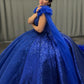 Robe de soirée longue et élégante en tulle bleu, magnifique et exquise, avec perles, gh3582
