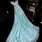 Blue gorgeous beaded long tulle ball gown evening dress gh4416