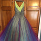 Purple Gorgeous Fashion V-neck Elegant Exquisite Beaded Long Tulle Ball Gown Evening Dress gh3490