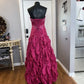 Pink Gorgeous Vintage Elegant Exquisite Beaded Long Satin Ball Gown Evening Dress Quinceanera Formal Dress gh3486