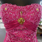 Pink Gorgeous Vintage Elegant Exquisite Beaded Long Satin Ball Gown Evening Dress Quinceanera Formal Dress gh3486