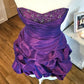 Purple Shiny Fashion Ruffled Exquisite Beading Short satin Homecoming Dress Evening Dress Birthday Party Dress gh3566